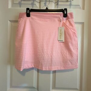 NWT Lilly Pulitzer Pink and White Gingham Luxletic Mini Skort